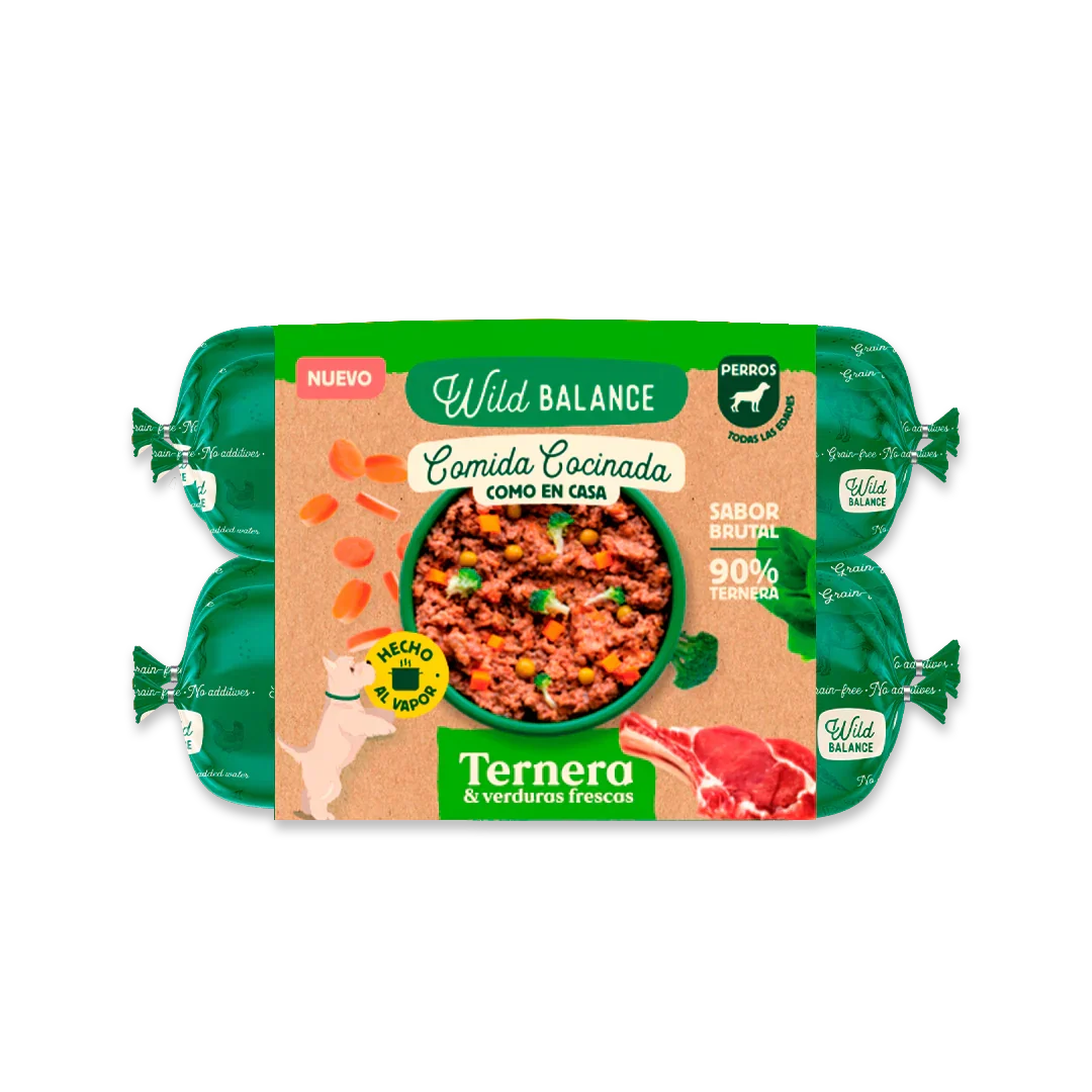 Wild Balance Lightly Cooked Frozen Dog Food - Beef & Vegetables - Active Dogs