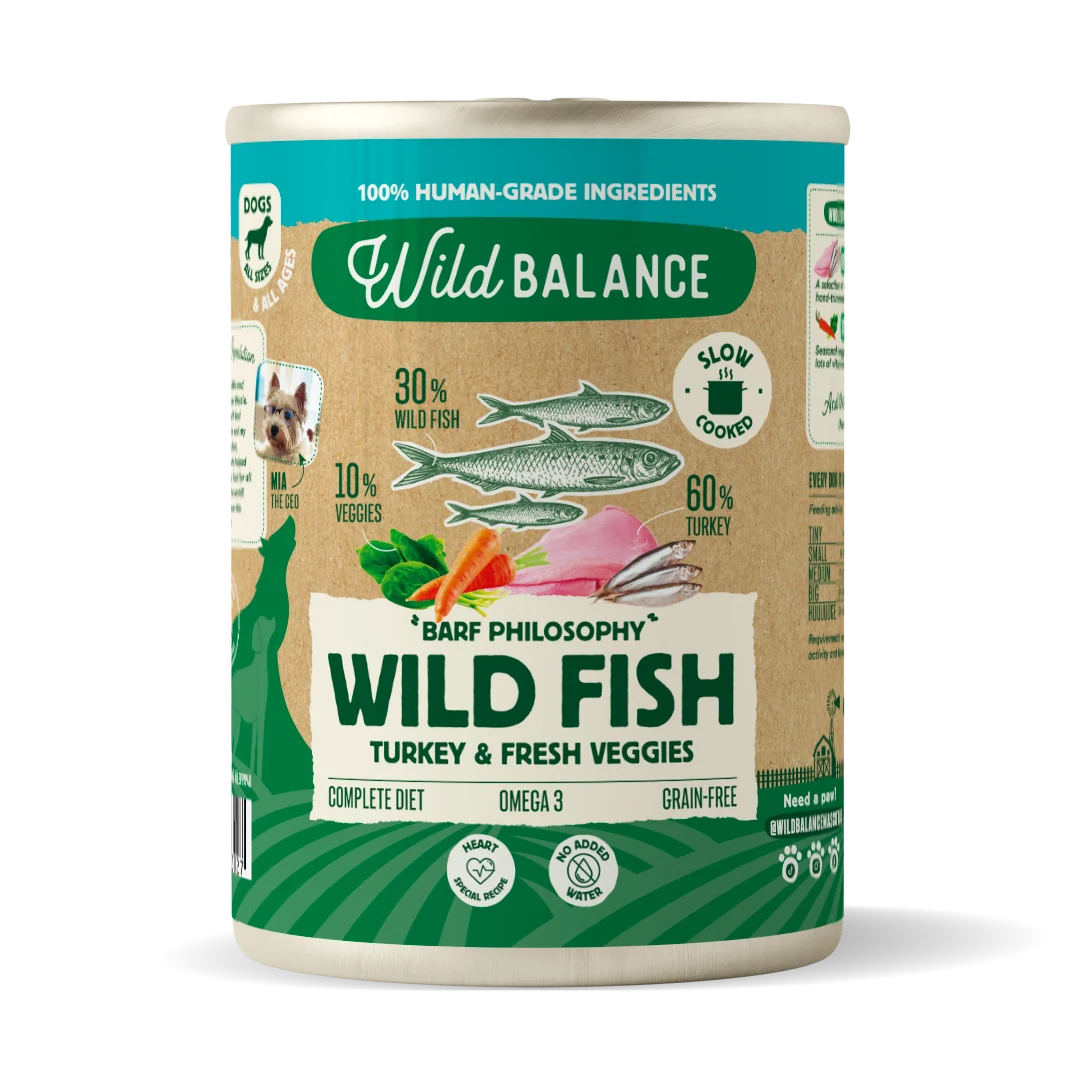 Wild Balance Menú completo de Pescado Salvaje y Pavo para perros (Unidad) 400 gramos