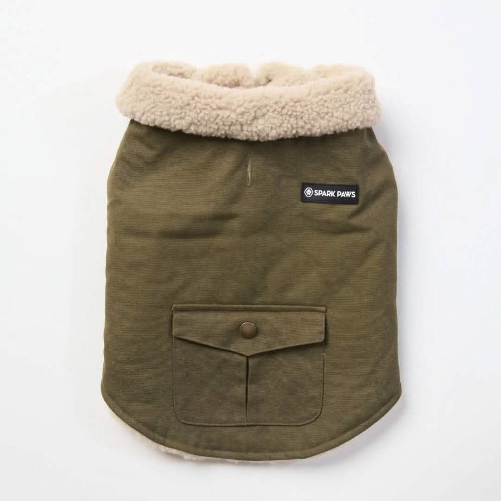 Spark Paws – Chaqueta con Forro Sherpa – Verde