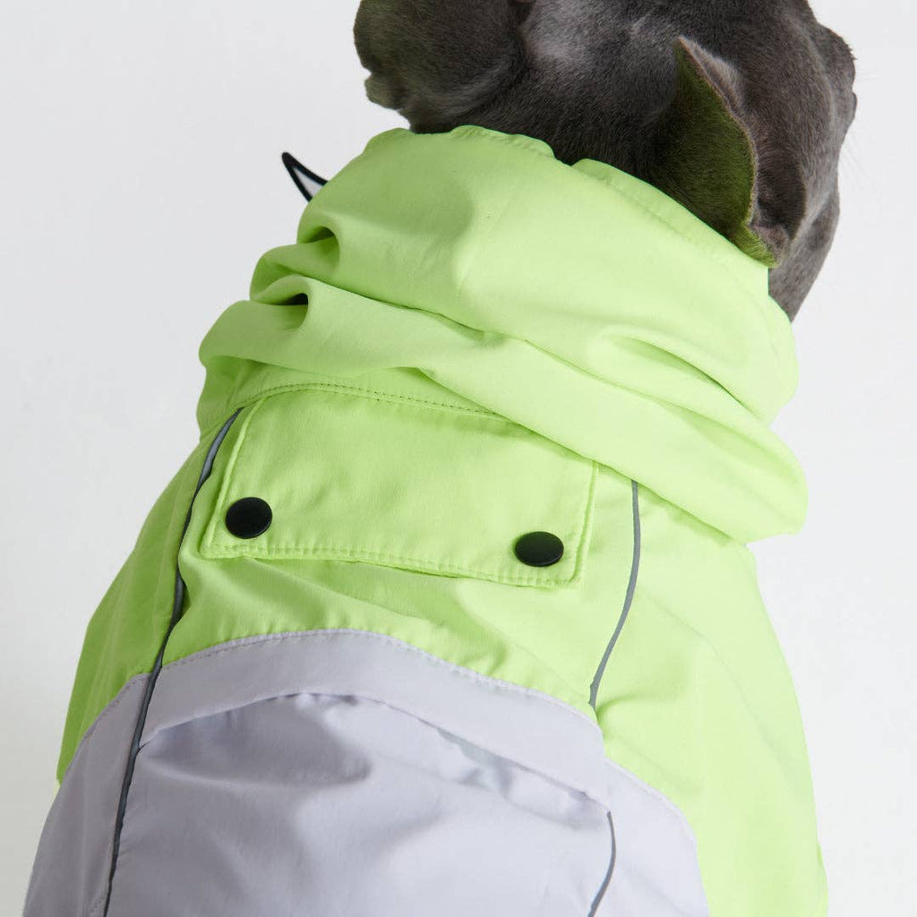 Spark Paws - Breatheshield™ Dog Raincoat - Lime White Navy