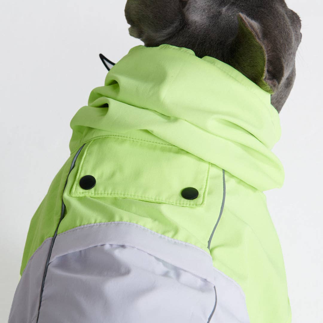 Spark Paws - Breatheshield™ Dog Raincoat - Lime White Navy