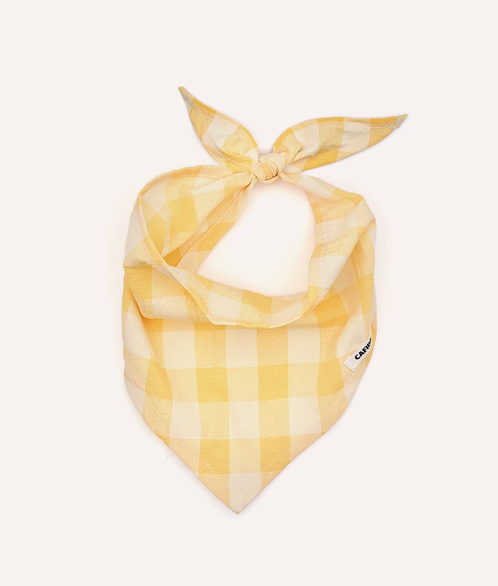 CAFIDE – Yellow Gingham Bandana – Soft Cotton