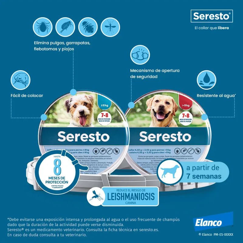 Seresto – Collar Antipulgas y Garrapatas – Perros Grandes > 8kg