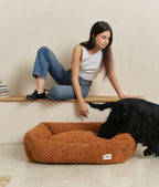 Cafide – Snozy Mustard Sheep – Recycled Foam Fill Dog Bed