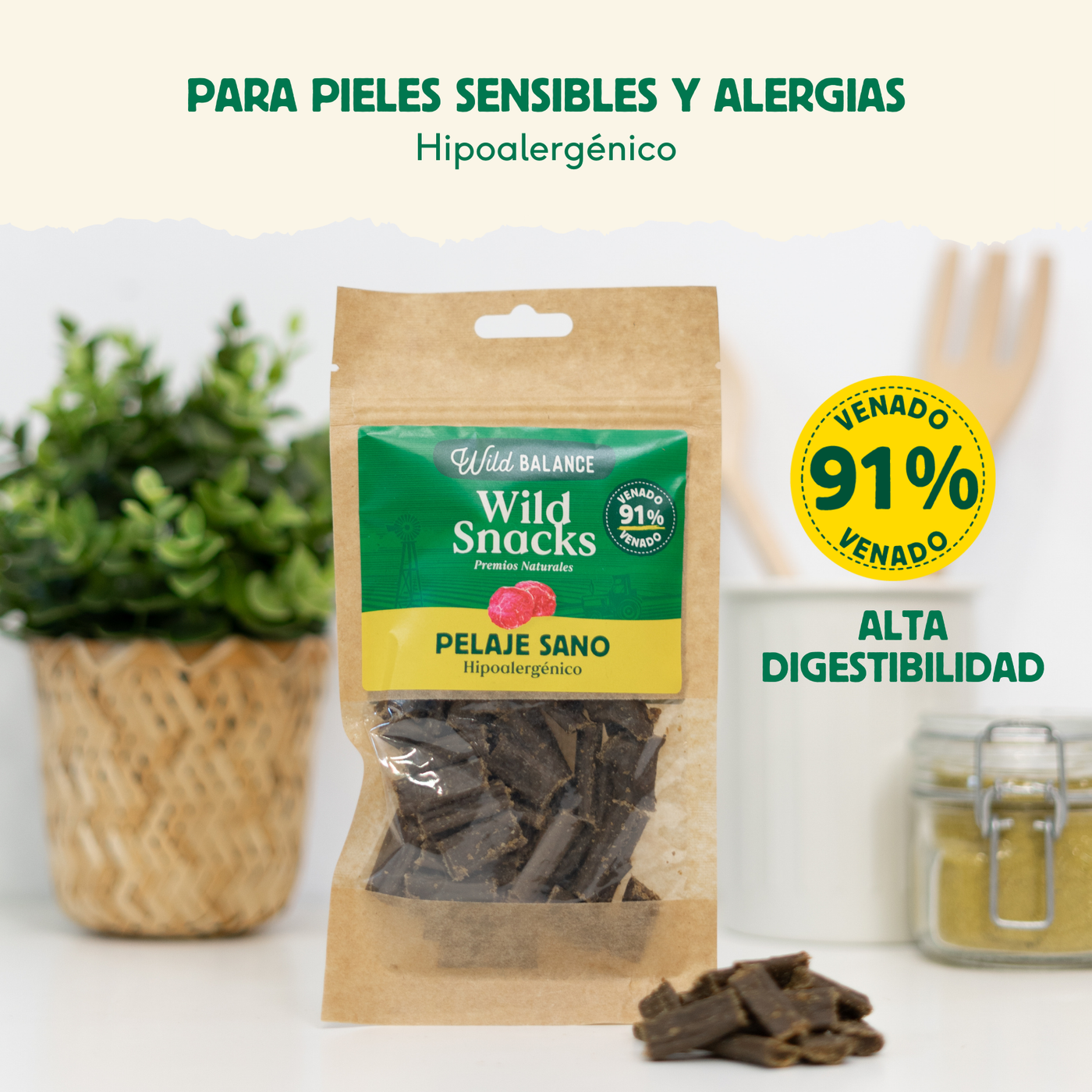 Wild Balance Dog Treats – For Healthy Coat – Hypoallergenic and Grain-Free