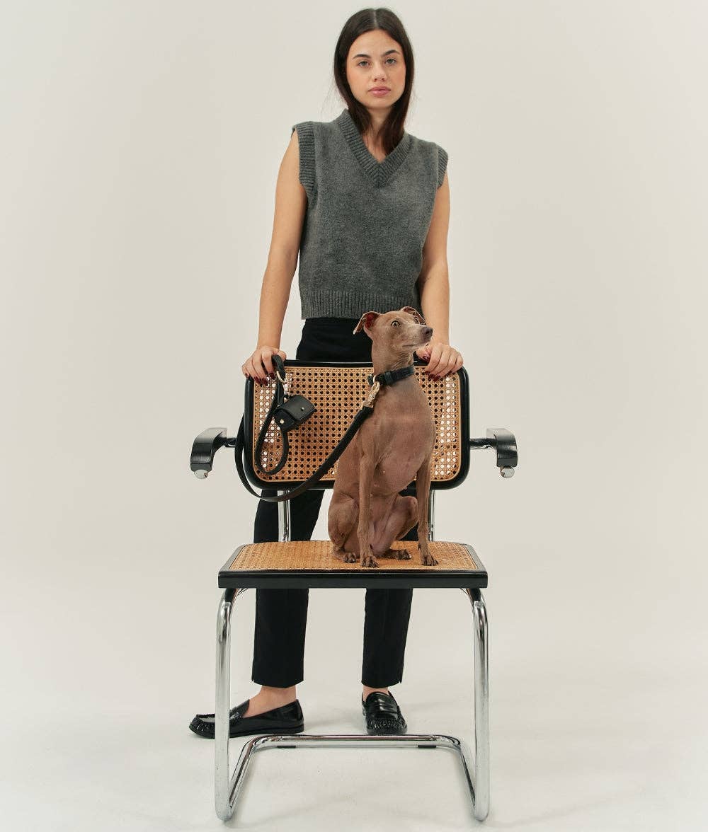 CAFIDE - Collar de cuero vegano negro, Jala