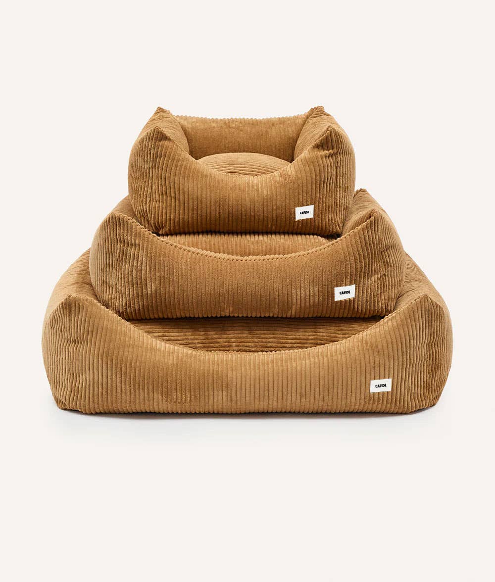 CAFIDE – Mustard Corduroy – Recycled Foam Fill Dog Bed