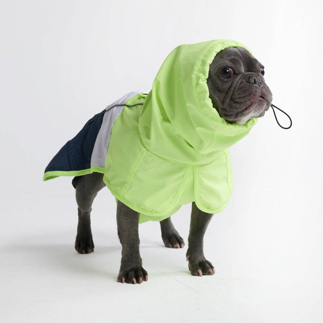 Spark Paws - Breatheshield™ Dog Raincoat - Lime White Navy