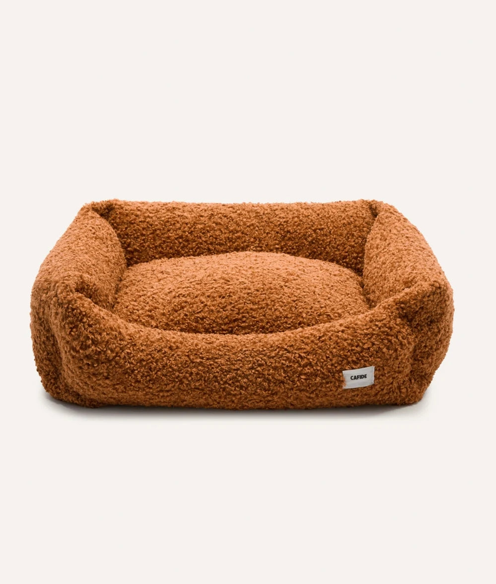 Cafide – Snozy Mustard Sheep – Recycled Foam Fill Dog Bed