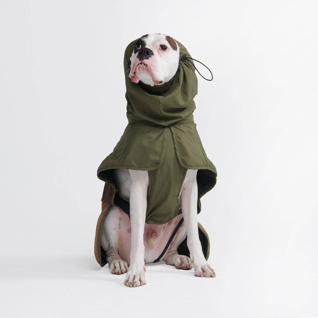 Spark Paws - Breatheshield™ Dog Raincoat - Green Brown Tan
