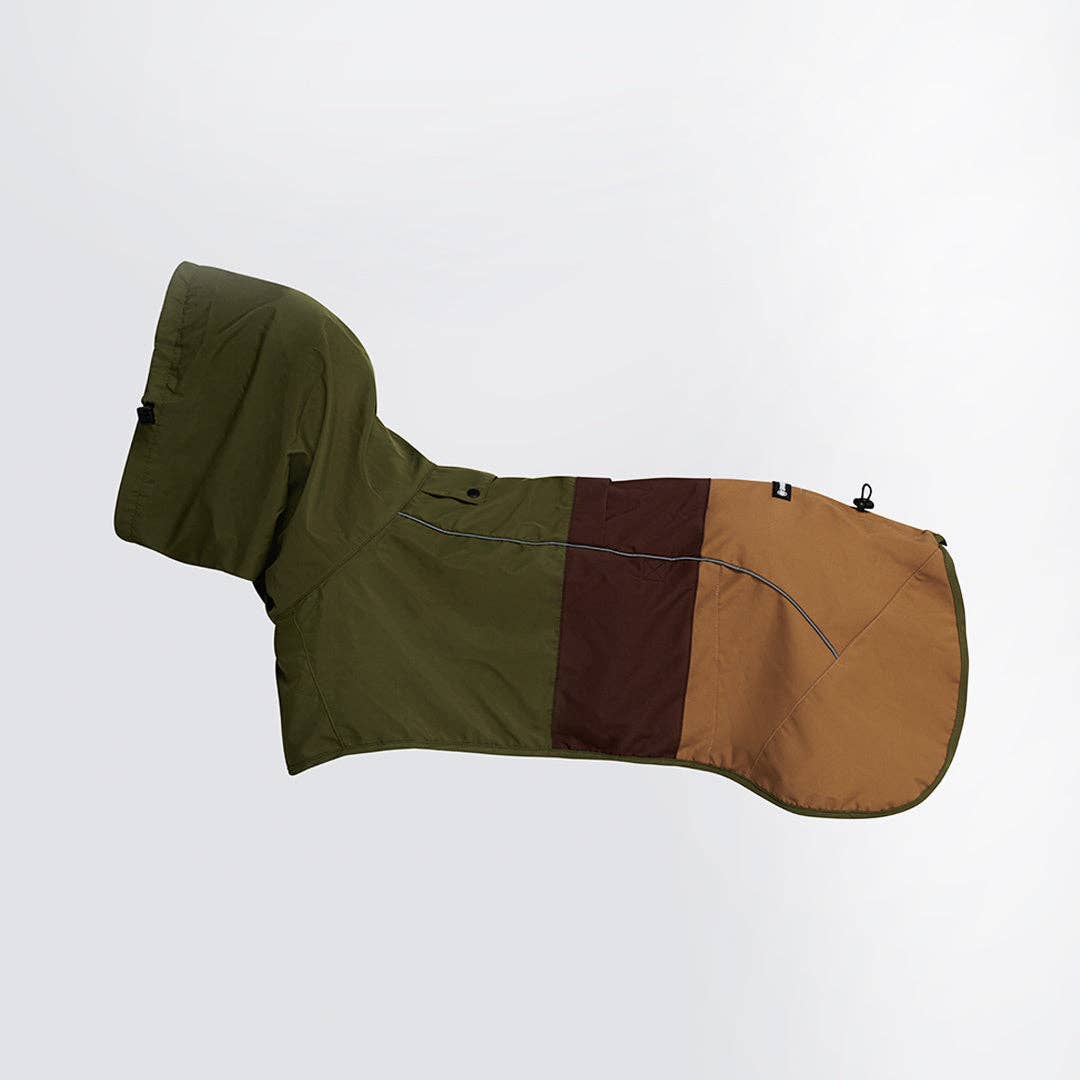 Spark Paws - Breatheshield™ Dog Raincoat - Green Brown Tan