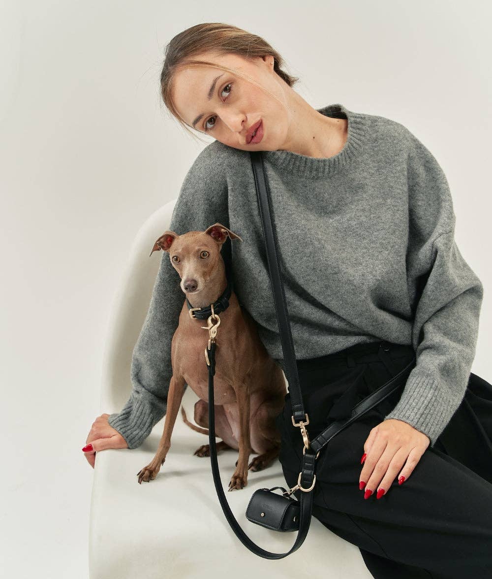 CAFIDE - Collar de cuero vegano negro, Jala