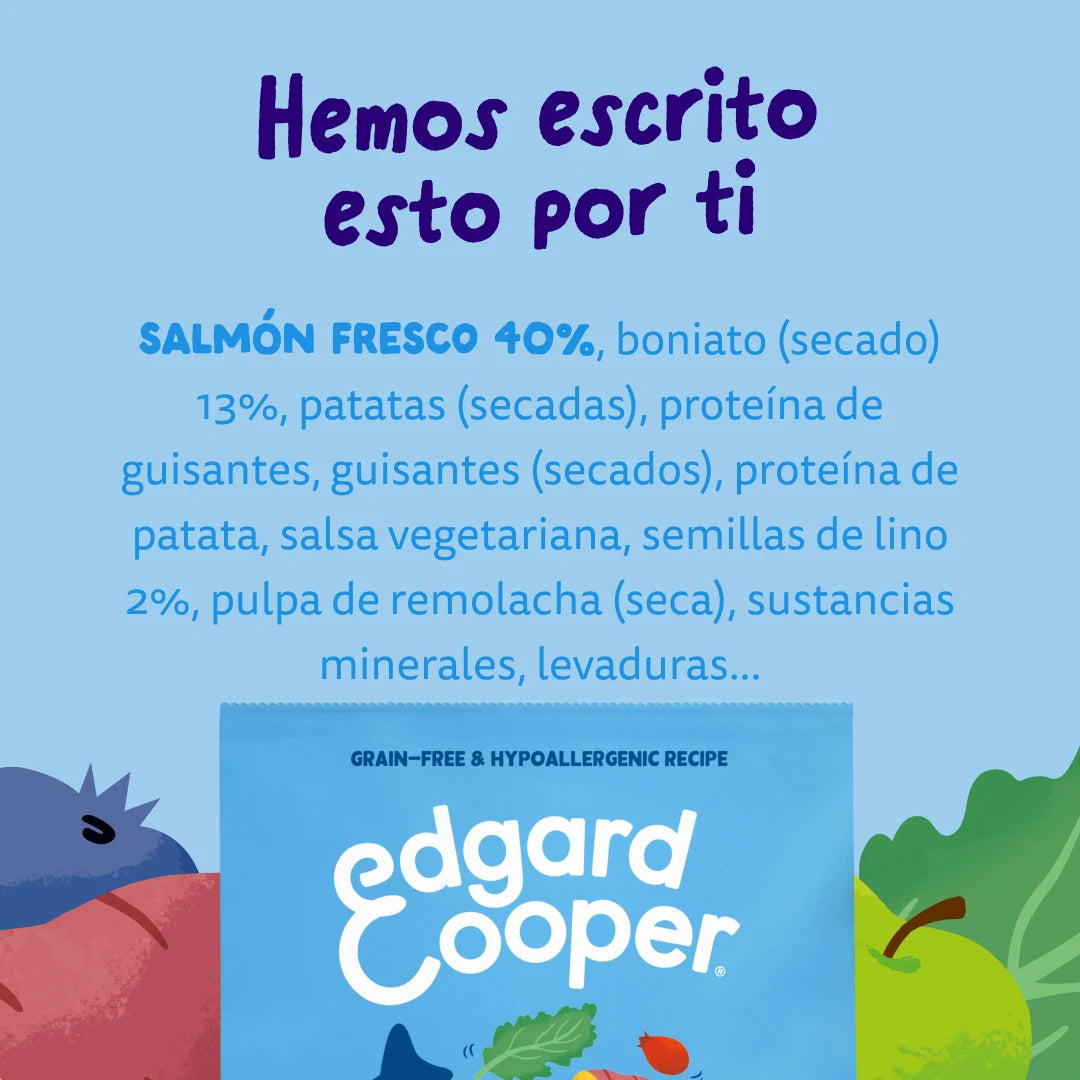 Pienso Edgard & Cooper - Salmón Noruego - Alimento Hipoalergénico Perros Adultos