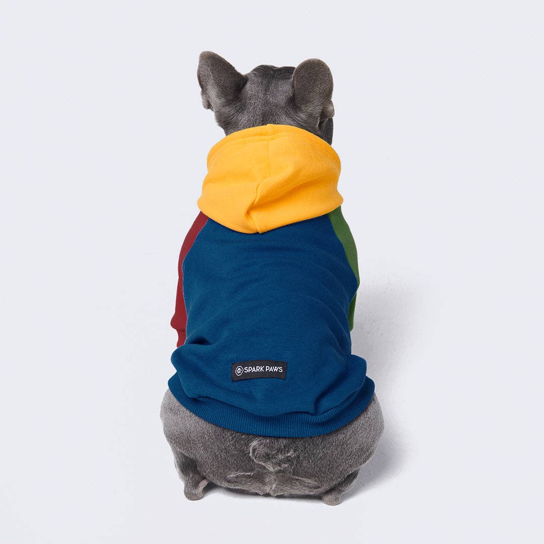 Spark Paws - Primary Color Block Dog Hoodie