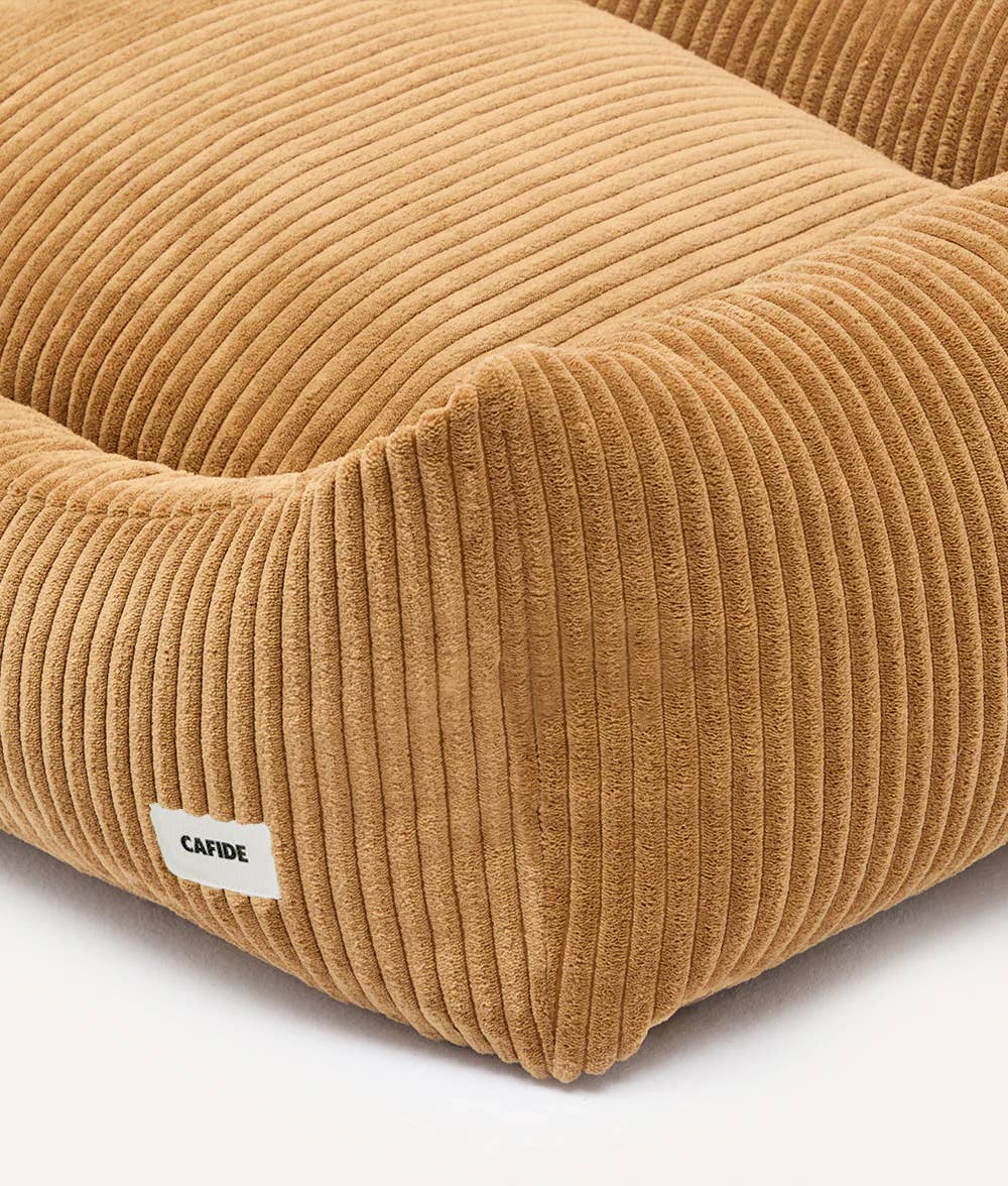 CAFIDE – Mustard Corduroy – Recycled Foam Fill Dog Bed