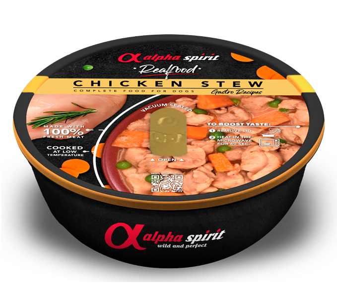 Alpha Spirit Wet Dog Food - Chicken Stew for Adults