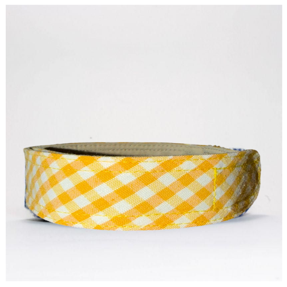 Caninetto Collar Vichy Amarillo - Nylon con Cierre de Velcro