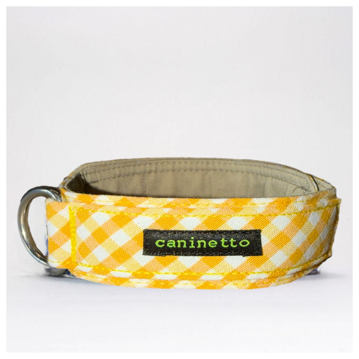 Caninetto Collar Vichy Amarillo - Nylon con Cierre de Velcro
