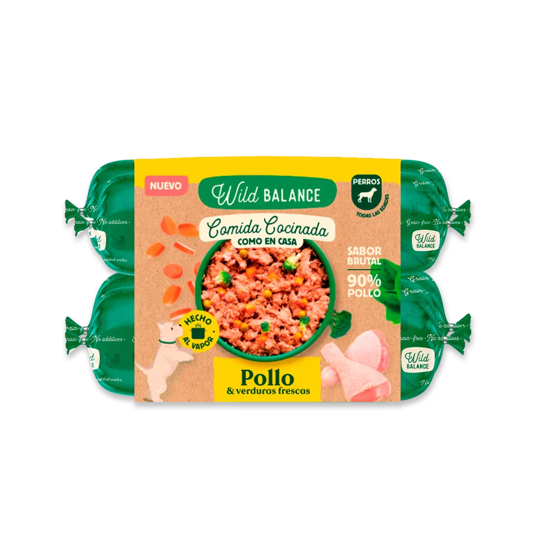 Wild Balance Lightly Cooked Frozen Dog Food - Chicken & Veg - Adult