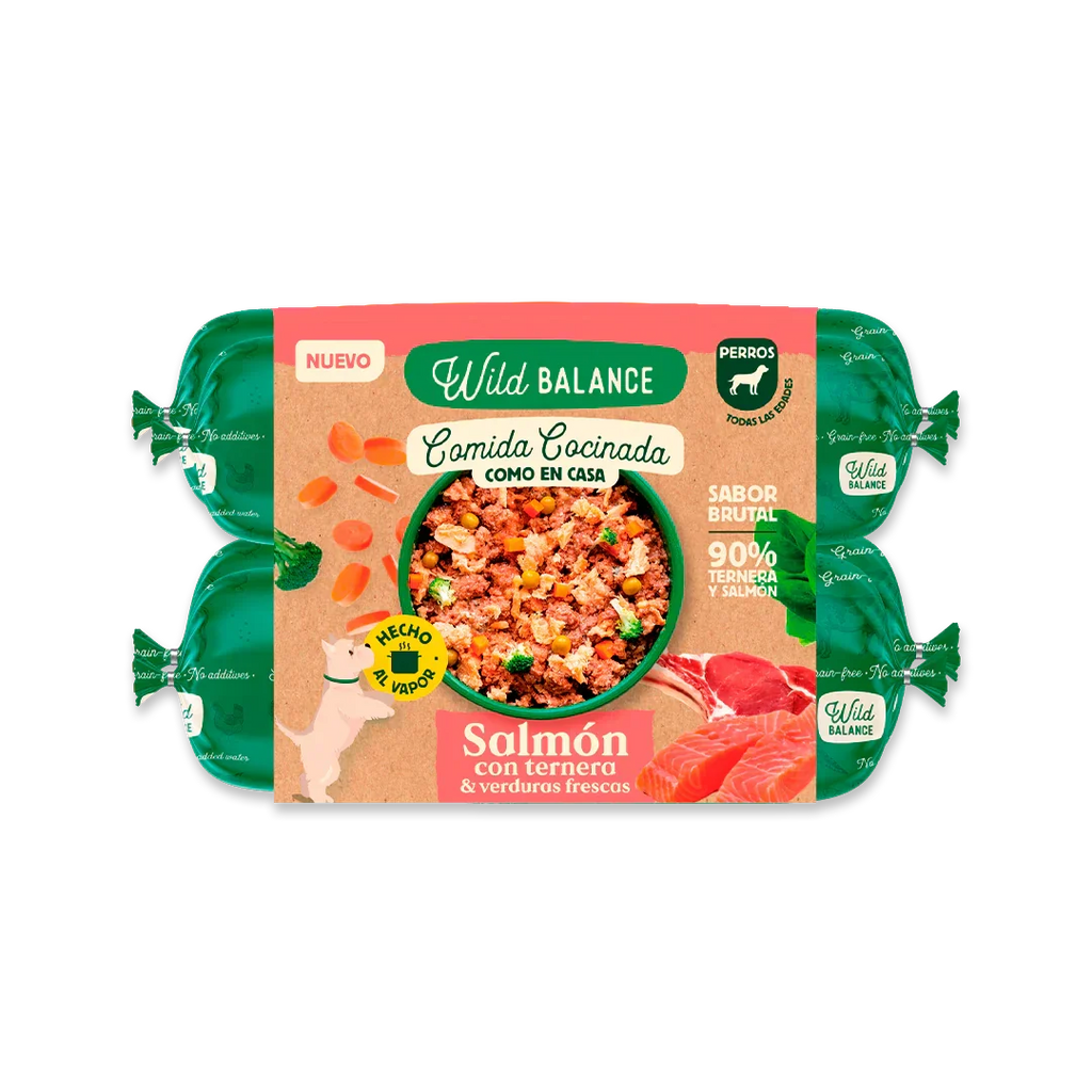 Wild Balance Lightly Cooked Frozen Dog Food - Salmon & Beef Recipe - Adult