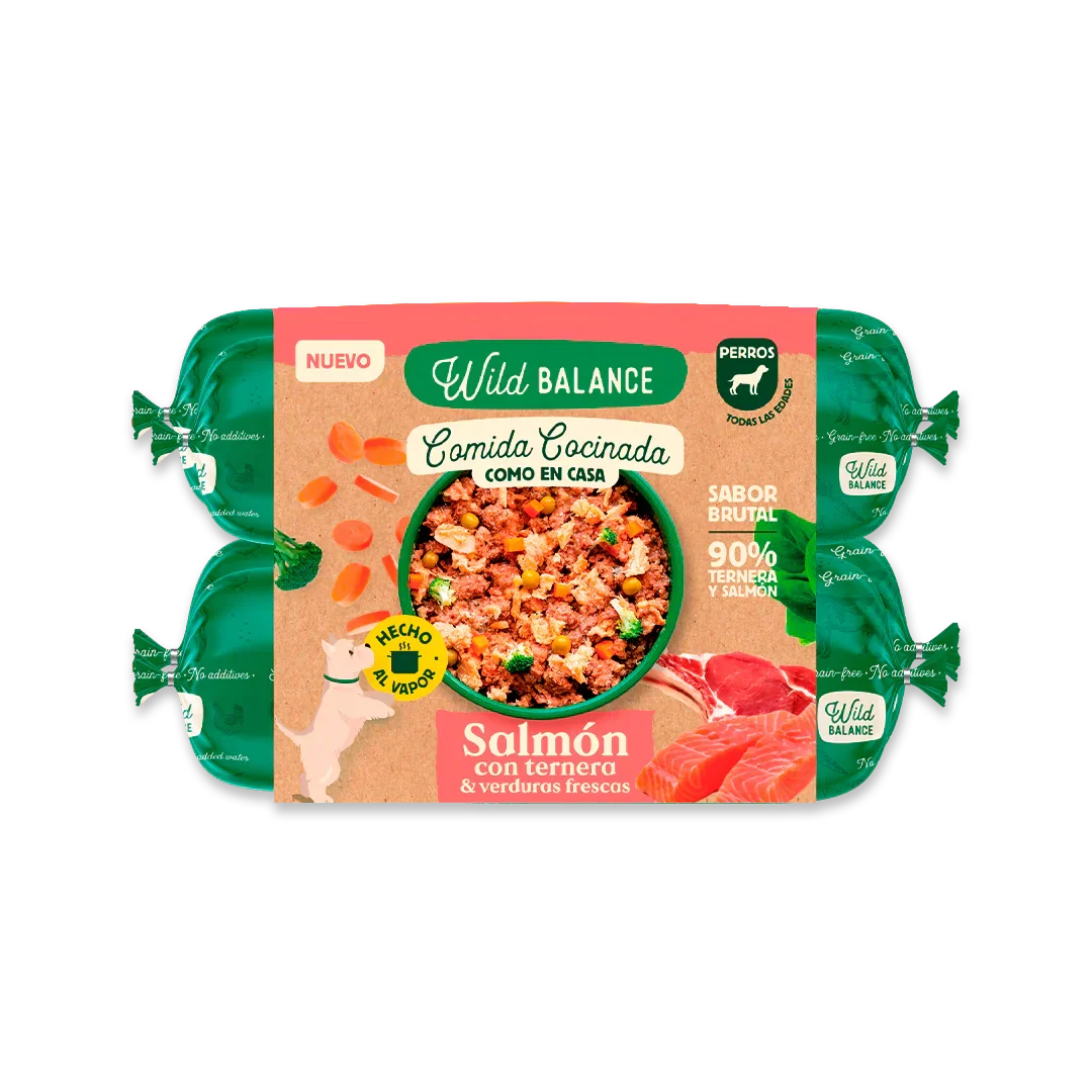 Wild Balance Lightly Cooked Frozen Dog Food - Salmon & Beef Recipe - Adult