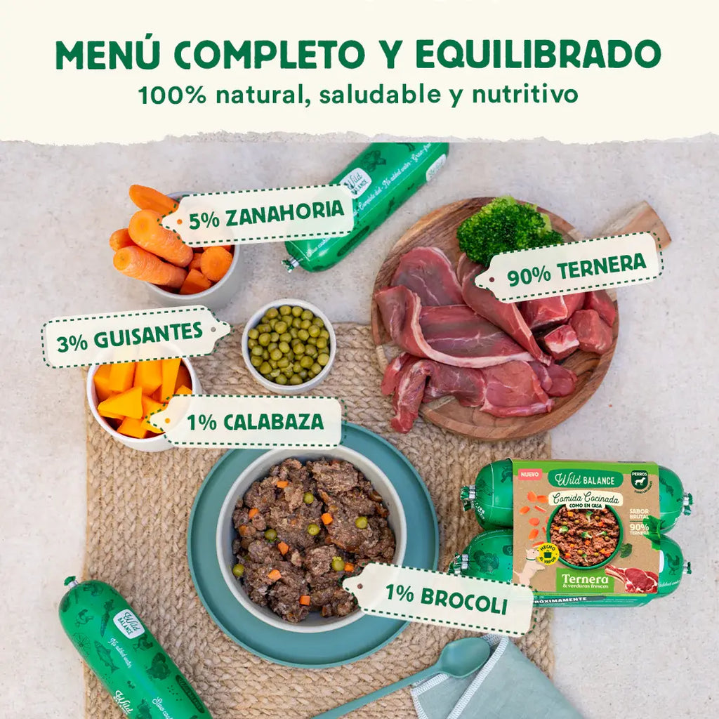 Wild Balance Lightly Cooked Frozen Dog Food - Beef & Vegetables - Active Dogs