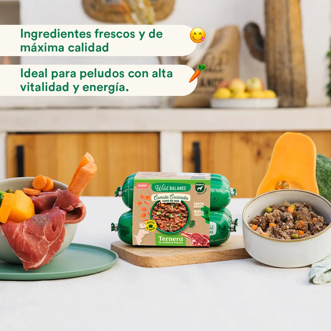 Wild Balance Lightly Cooked Frozen Dog Food - Beef & Vegetables - Active Dogs