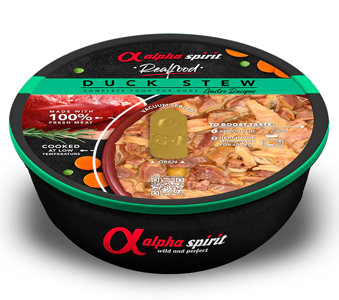 Alpha Spirit Wet Dog Food - Duck Stew for Adult Dogs
