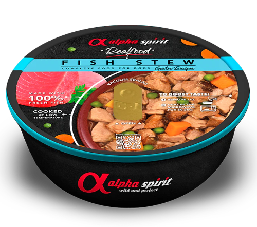 Alpha Spirit Wet Dog Food - Real Fish Stew for Adult Dogs