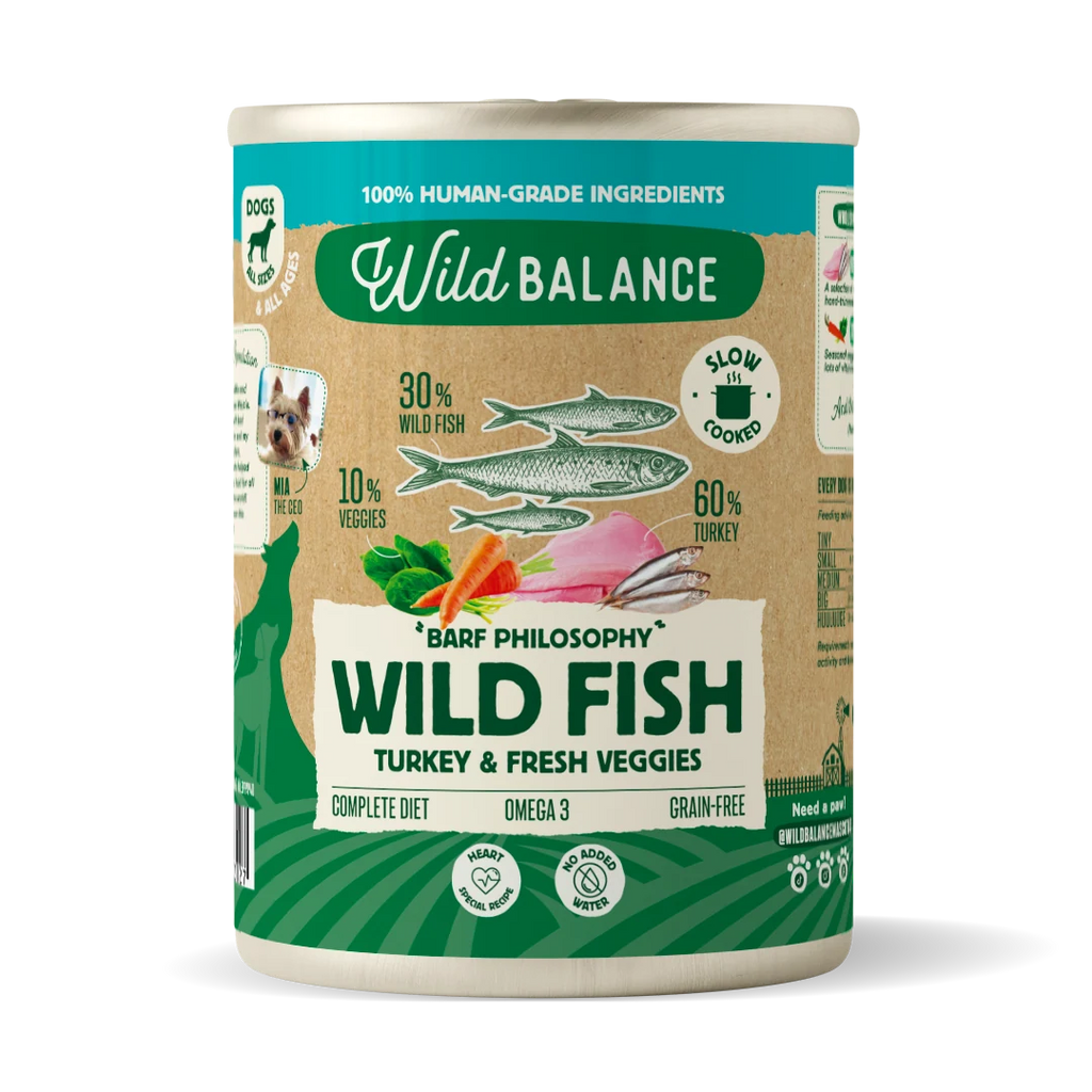 Wild Balance Menú completo de Pescado Salvaje y Pavo para perros (Unidad) 400 gramos