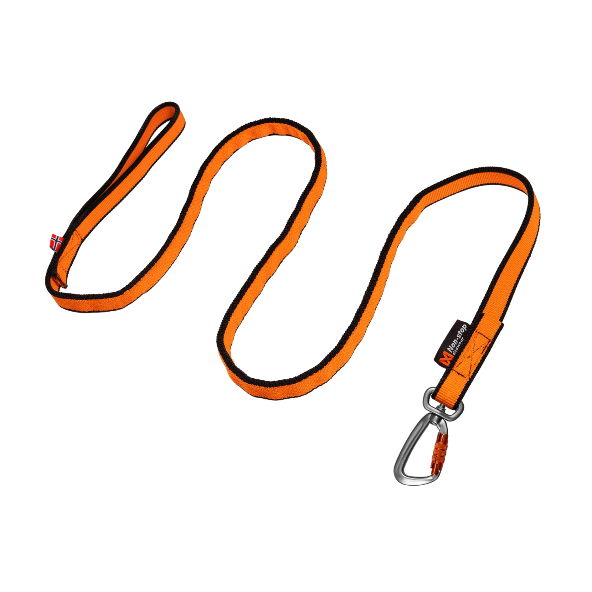 Non-stop dogwear Bungee Leash - Negro/Naranja - Elástica