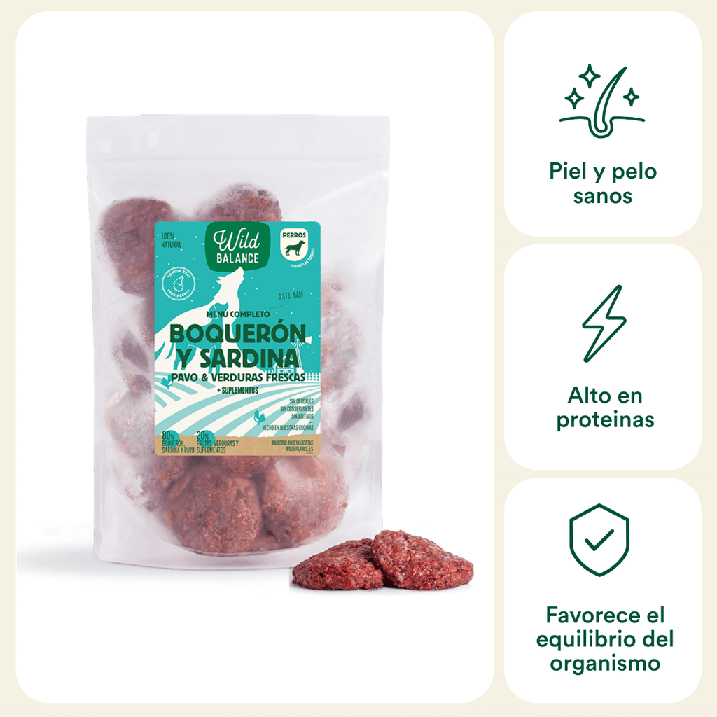 Wild Balance Comida BARF para Perros - Boquerón y Sardina