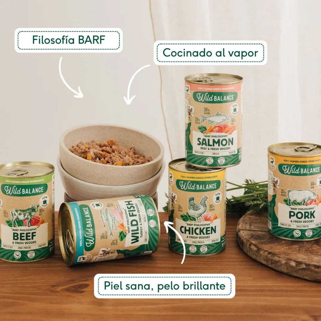 Wild Balance Comida húmeda para perros - Salmón y verduras - Perros adultos