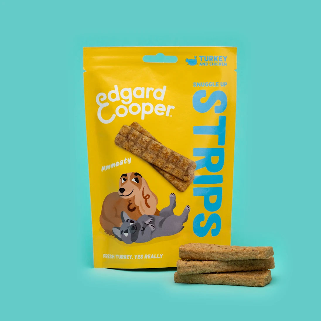 Edgard & Cooper Dog Treats  – Turkey and Chicken Strips – Grain‑Free