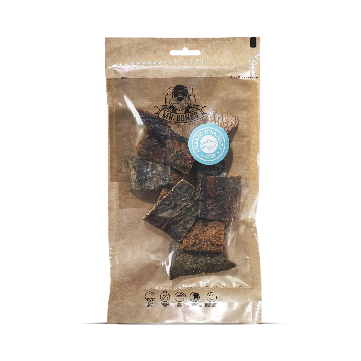Mr.Bones Chews Naturales para Perros – Jerky de Atún Atlántico – Salud Dental