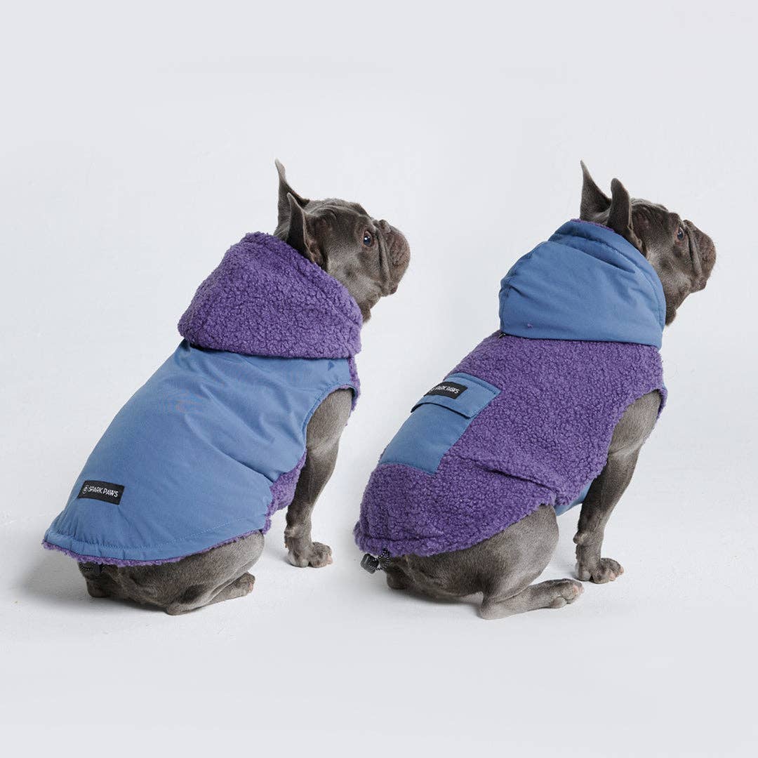 Spark Paws - Reversible Sherpa Jacket - Purple and Blue