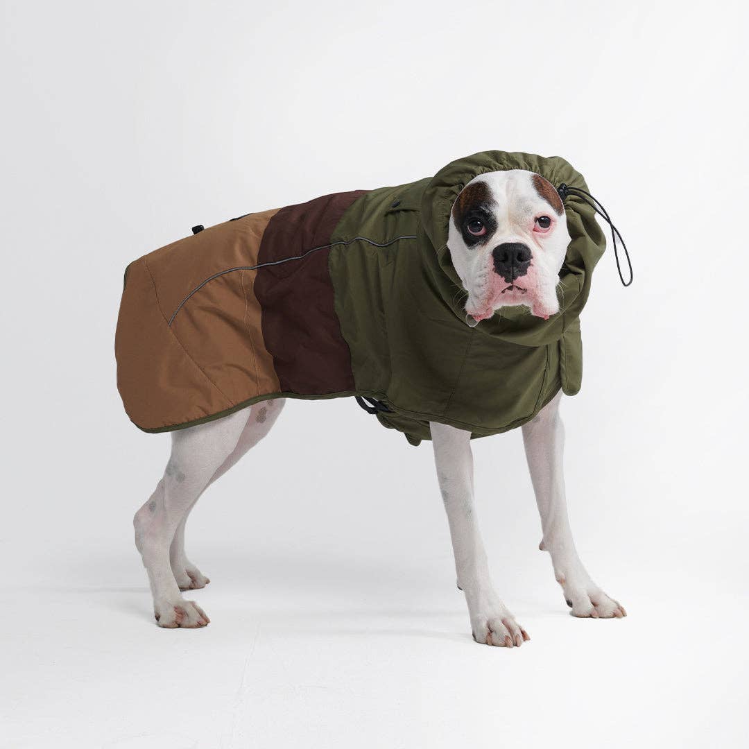 Spark Paws - Breatheshield™ Dog Raincoat - Green Brown Tan