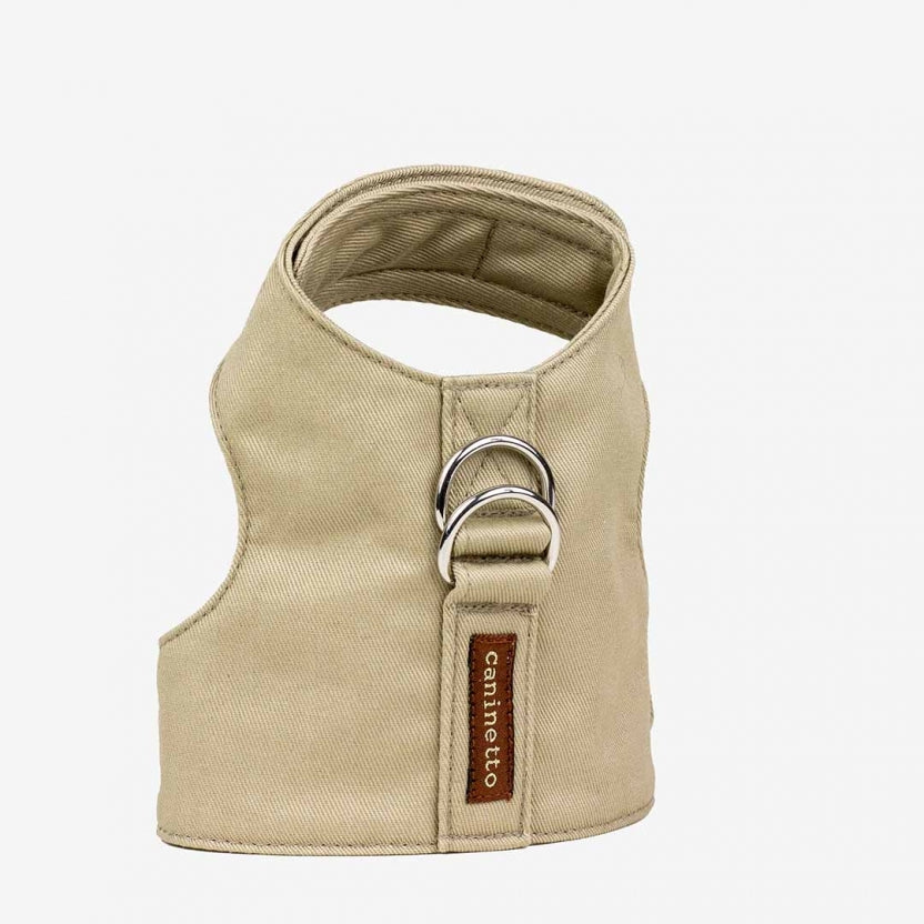 Caninetto Arnés Vichy Beige - Nylon con Cierres de Velcro