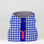 Caninetto Dog Harness Vichy Electric Blue - Nylon with Velcro Closures