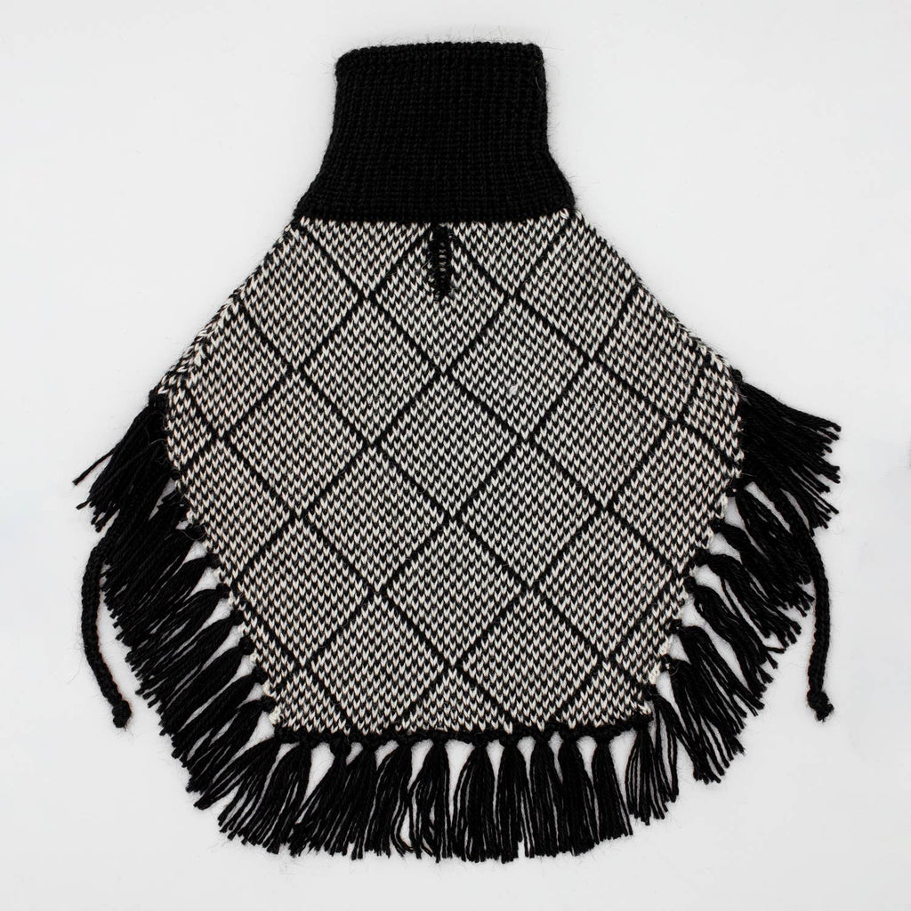 Alqo Wasi - Diamond Black Alpaca Dog Poncho
