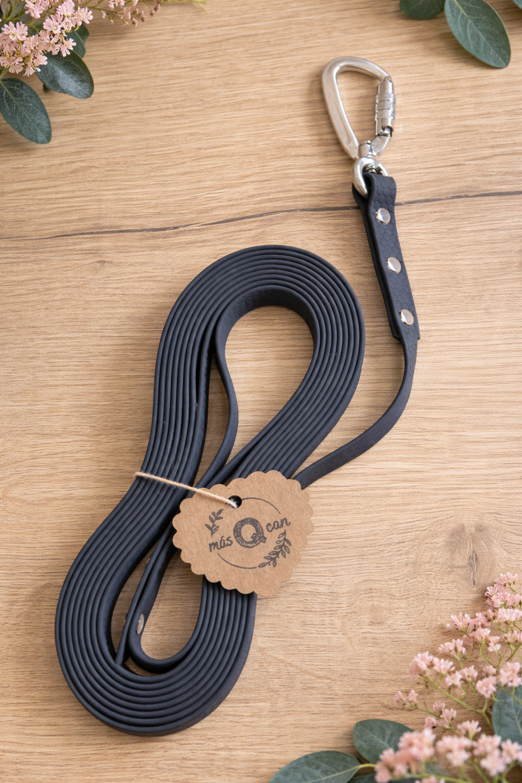 MásQcan - Correa PVC Hexa Negra - Con Asa 3 m / 5 m