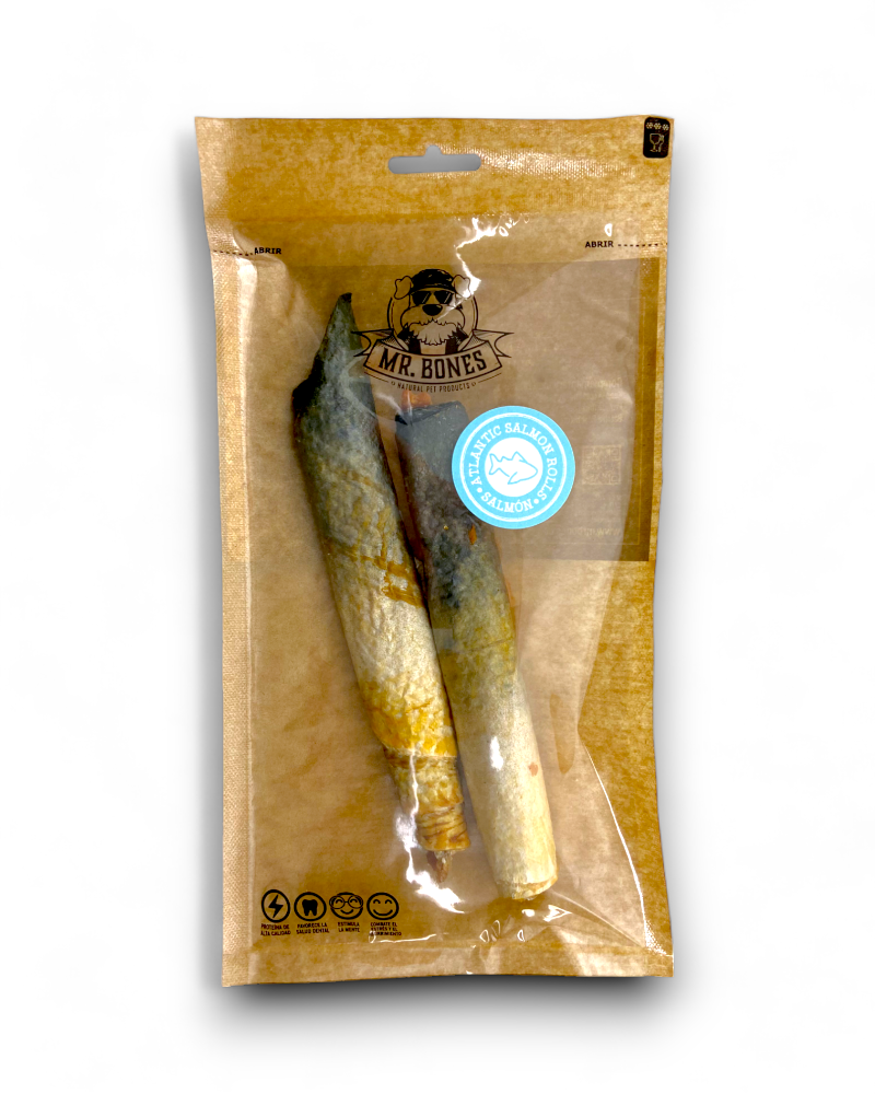 Mr.Bones Natural Dog Chews – Atlantic Salmon Rolls – Natural Dental Health