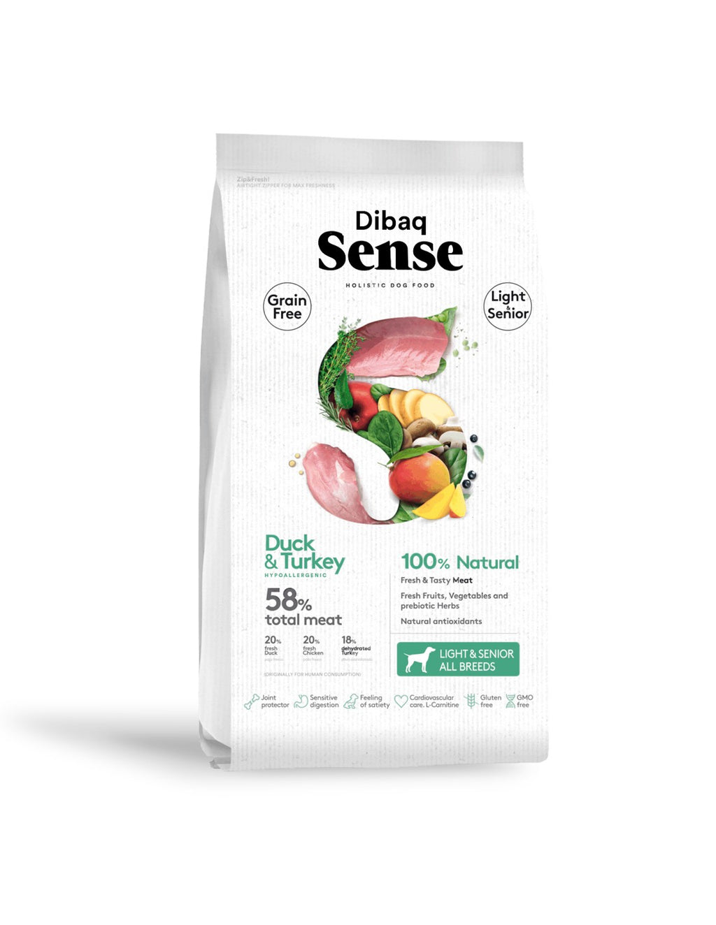 Dibaq Sense Grain Free Kibble - Duck and Turkey - Light & Senior