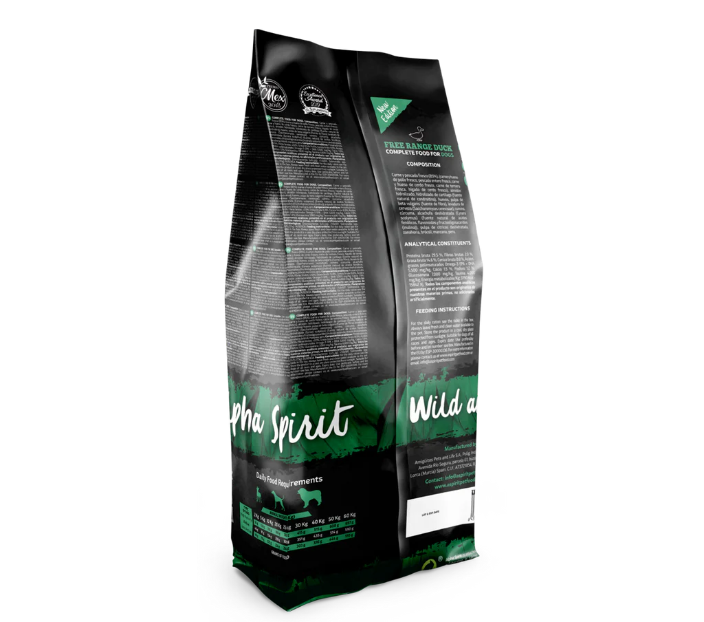 Alpha Spirit Kibble - Duck & Fish Recipe - Adult Dogs (The Only One)