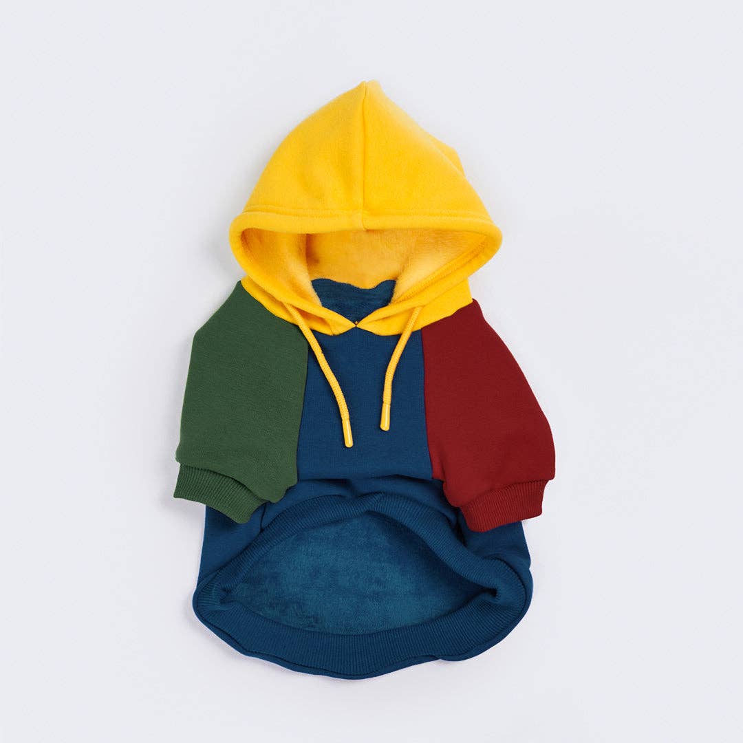 Spark Paws - Primary Color Block Dog Hoodie
