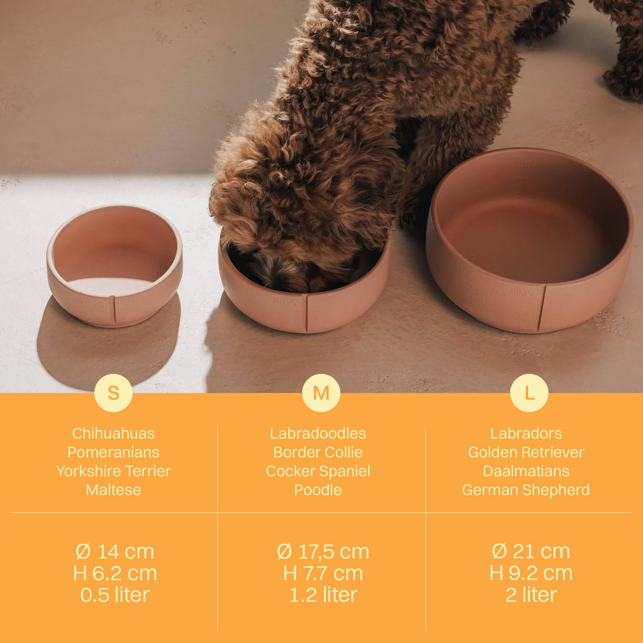 Pino – Classic Dog Bowl – Ultra-durable Sandstone & Hypoallergenic