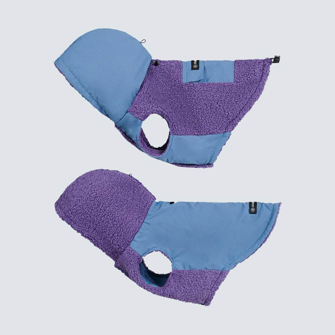 Spark Paws - Reversible Sherpa Jacket - Purple and Blue