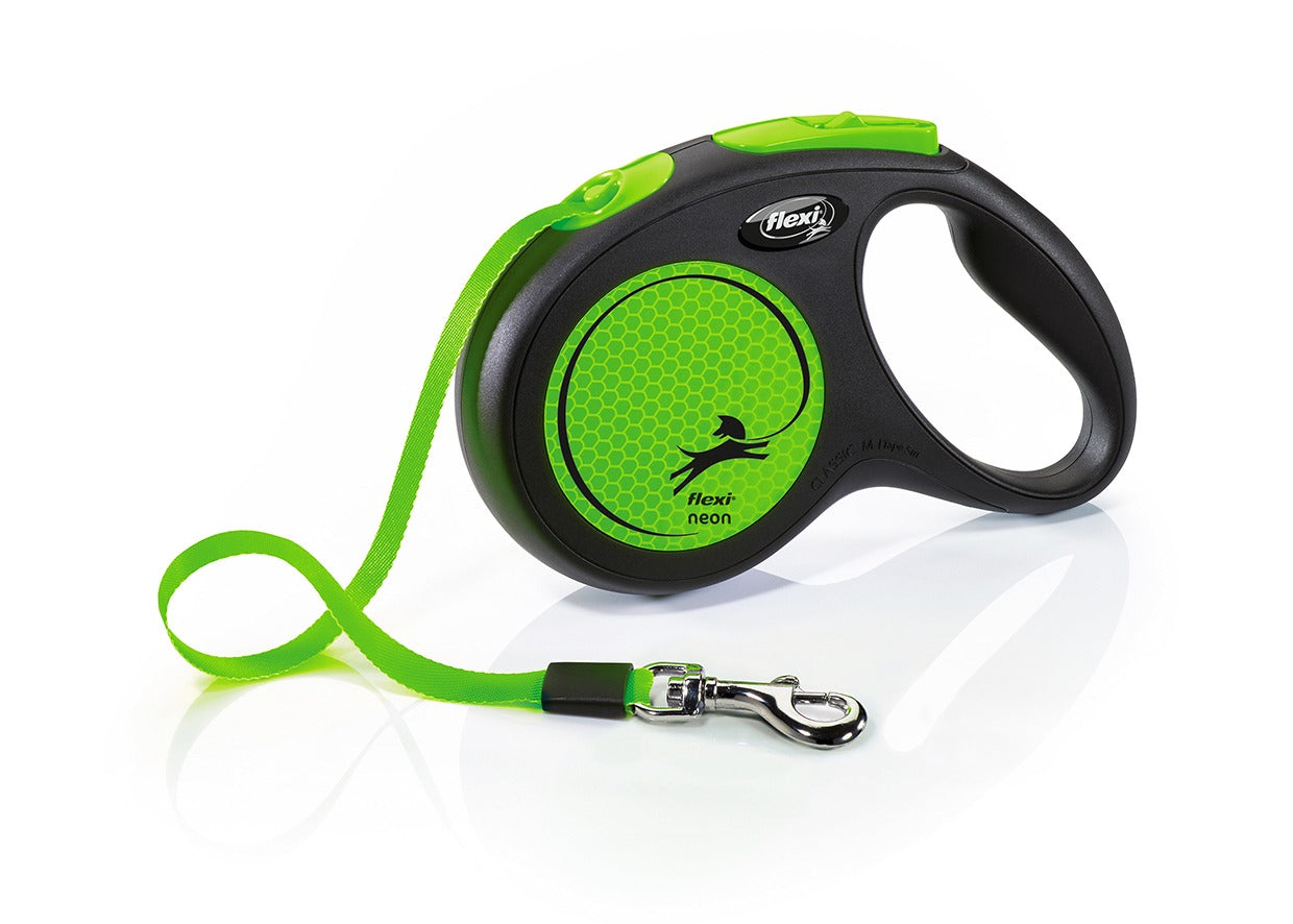 Flexi – New Neon Leash M Green – Reflective