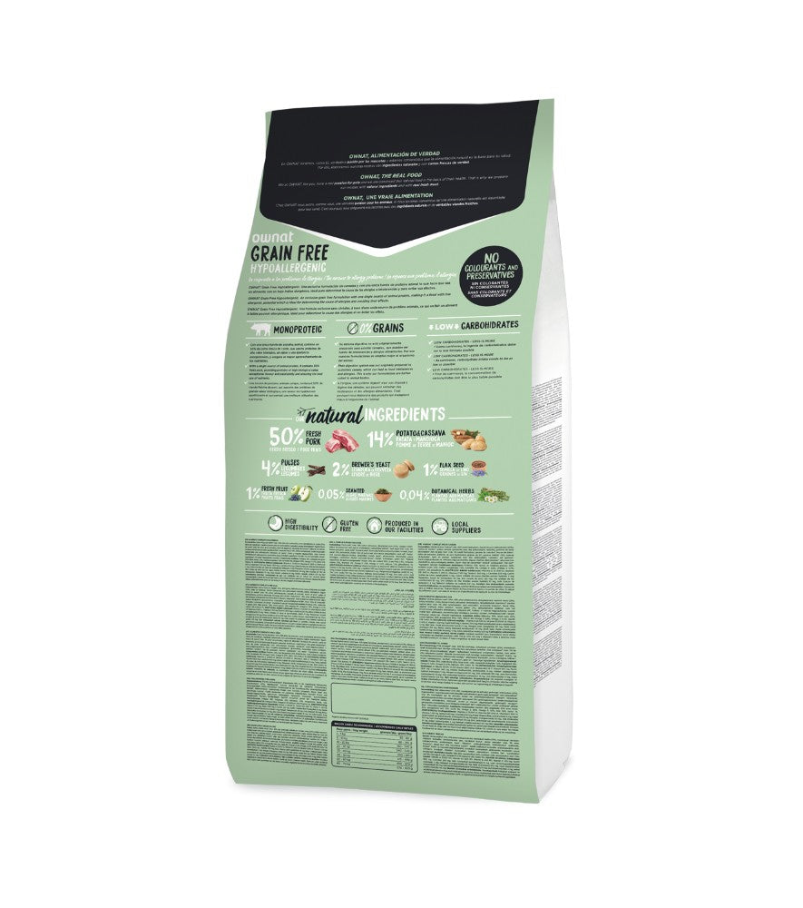 Ownat Kibble - Pork Hypoallergenic Grain‑Free Adult Dog Food