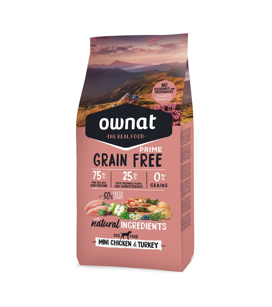 Ownat Grain‑Free Kibble - Chicken & Turkey for Mini Adult Dogs